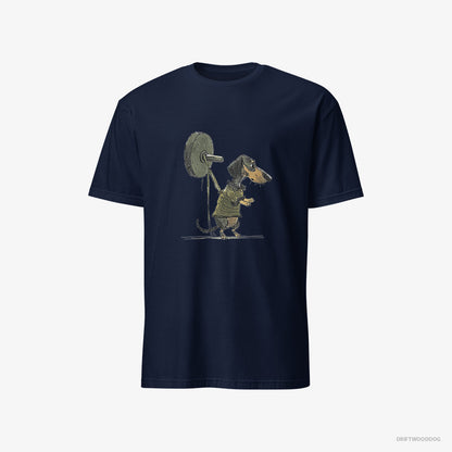 Dachshund Powerlifting at the Gym Navy T-Shirt