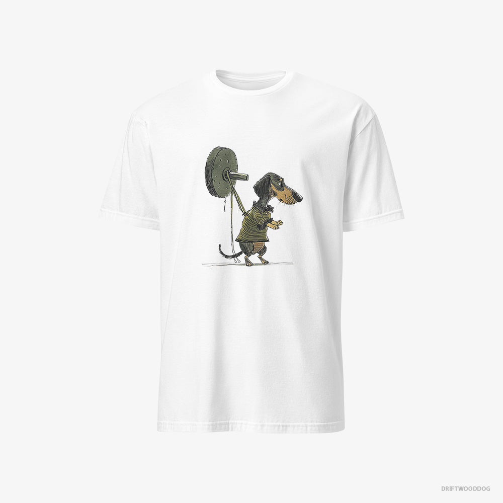 Dachshund Powerlifting at the Gym – Men's T-Shirt White – Classic