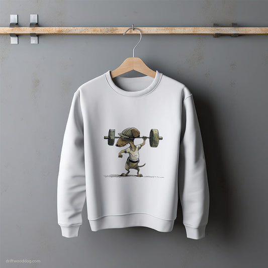 Dachshund Deadlifting in a Gym Sweatshirt – Unisex Sweatshirt for Dog Lovers