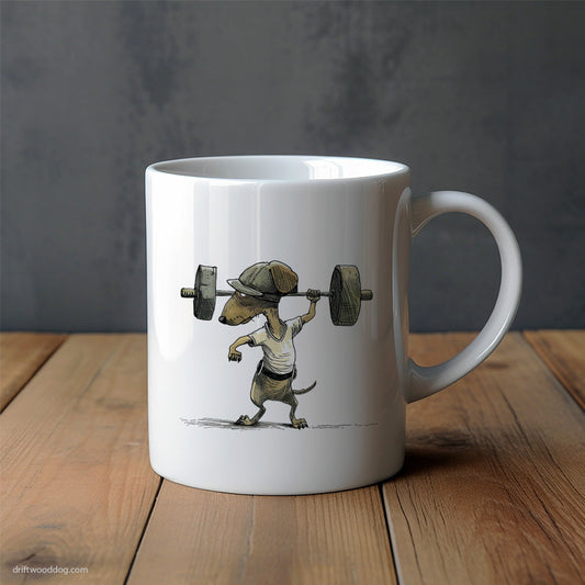 Dachshund Deadlifting in a Gym Mug – Unique Dog Cups | Dog-Themed Mugs