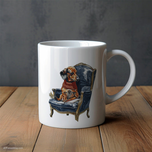 Dachshund Sitting in an Armchair Mug – Unique Dog Cups | Dog-Themed Mugs