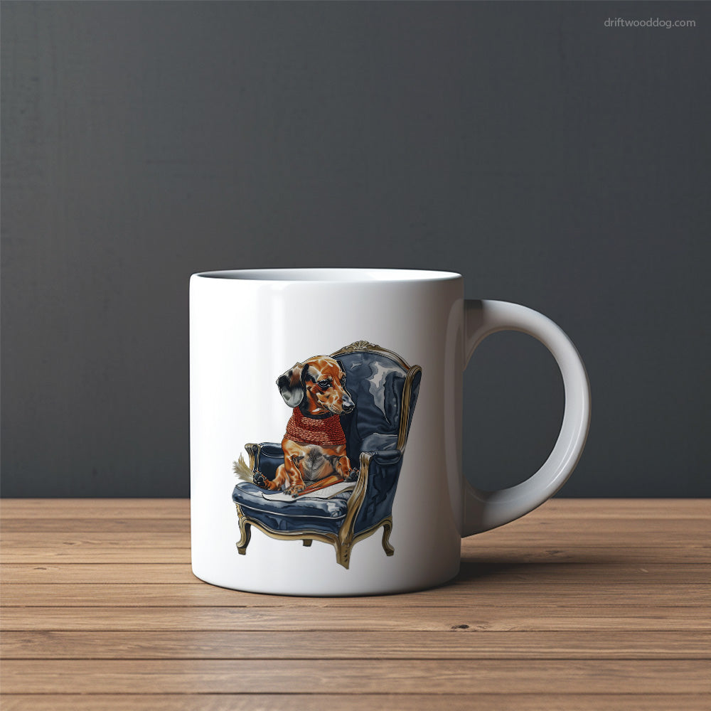 Dachshund Sitting in an Armchair Mug – Custom Dog Mugs | Personalized Pet Mugs