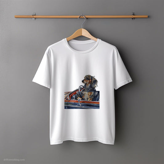 Dachshund Enjoying a Convertible Ride T-Shirt – Unisex Tee for Dog Lovers