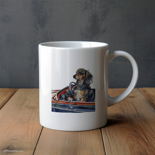 Dachshund Enjoying a Convertible Ride Mug – Unique Dog Cups | Dog-Themed Mugs