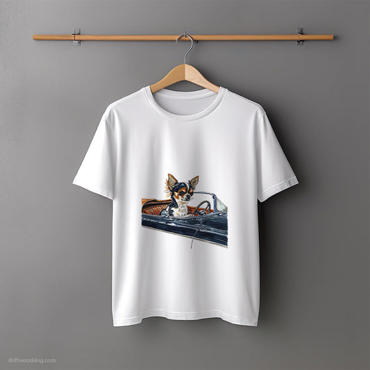 Chihuahua in a Retro Roadster T-Shirt – Unisex Tee for Dog Lovers