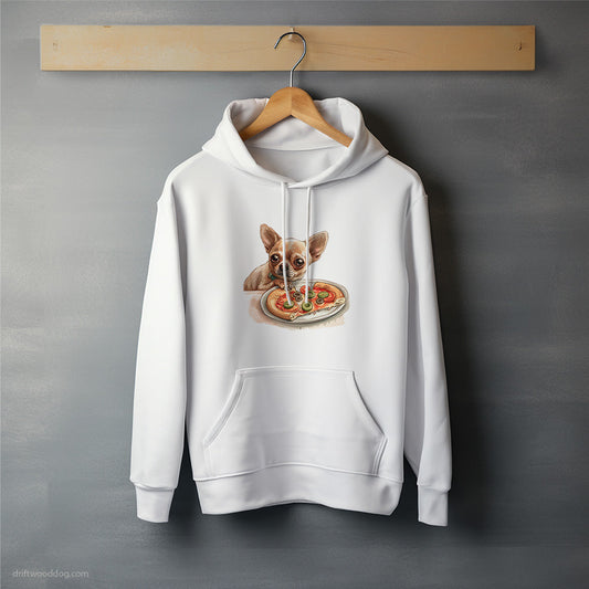 Chihuahua Stealing a Slice of Pizza Hoodie – Unisex Hoodie for Dog Lovers