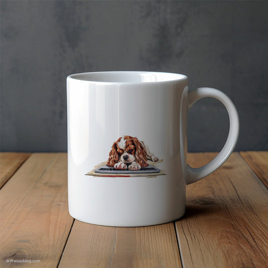 Cavalier King Charles Spaniel Typing on a Keyboard Mug – Unique Dog Cups | Dog-Themed Mugs