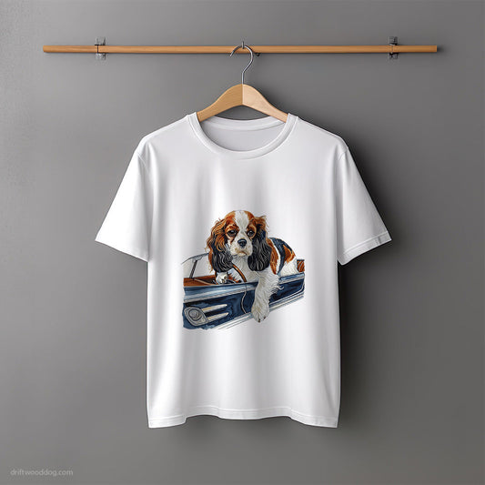 Cavalier King Charles Spaniel in a Vintage Coupe T-Shirt – Unisex Tee for Dog Lovers