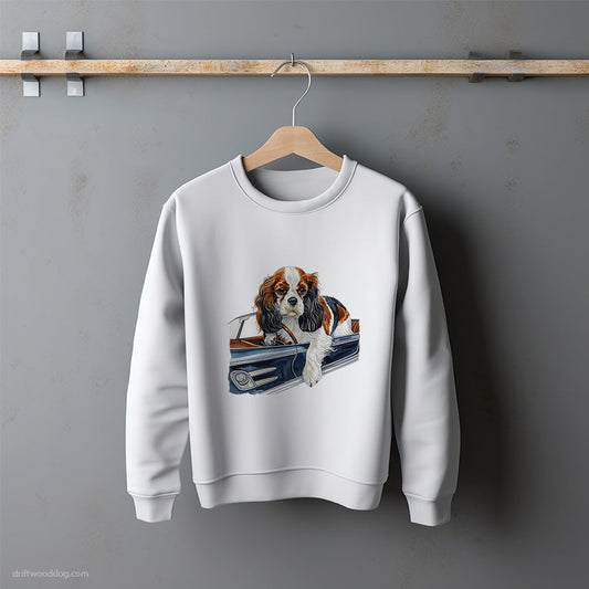 Cavalier King Charles Spaniel in a Vintage Coupe Sweatshirt – Unisex Sweatshirt for Dog Lovers