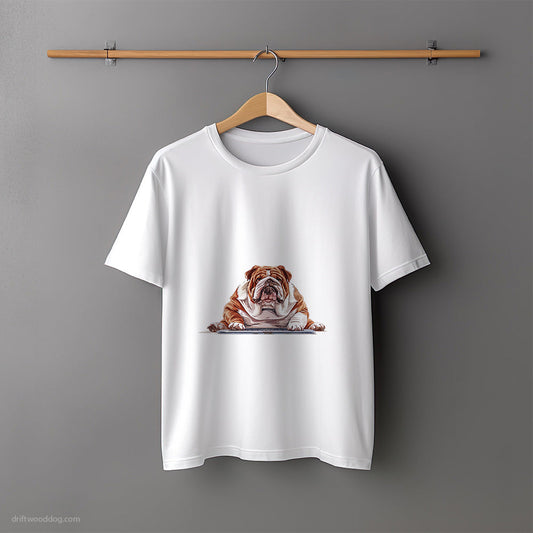 Bulldog Typing on a Keyboard T-Shirt – Unisex Tee for Dog Lovers