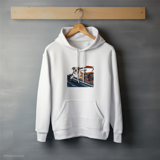 Bulldog Relaxing in a Classic Roadster Hoodie – Unisex Hoodie for Dog Lovers