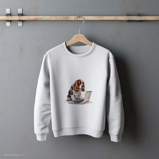 Beagle Running Diagnostics on a Computer Sweatshirt – Unisex Sweatshirt for Dog Lovers