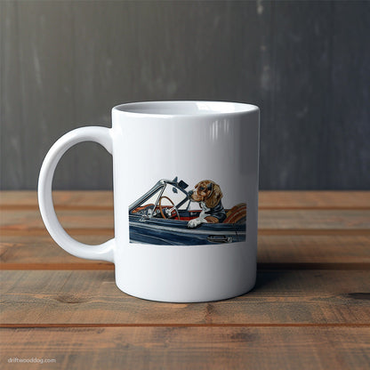 Beagle in a Vintage Roadster Mug – Cute Dog-Themed Mugs | Perfect Gifts for Dog Lovers