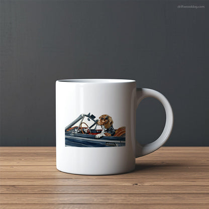 Beagle in a Vintage Roadster Mug – Custom Dog Mugs | Personalized Pet Mugs