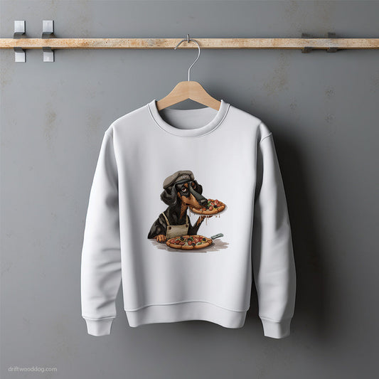 Dachshund Cooking a Pizza to Perfection Sweatshirt – Unisex Sweatshirt for Dog Lovers