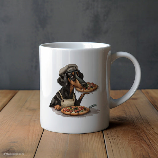 Dachshund Cooking a Pizza to Perfection Mug – Unique Dog Cups | Dog-Themed Mugs