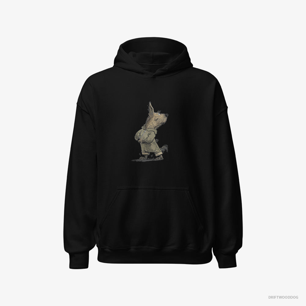 Yorkshire Terrier Hoodie – Men Black Hoodie Classic – Hitting the Gym (on White Background)