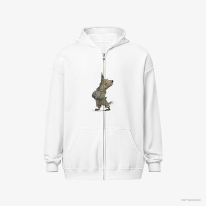 Yorkshire Terrier Hitting the Gym White Hoodie