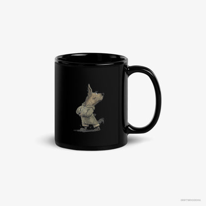 Yorkshire Terrier Mug – Unisex Black Mug Classic – Hitting the Gym (on White Background)