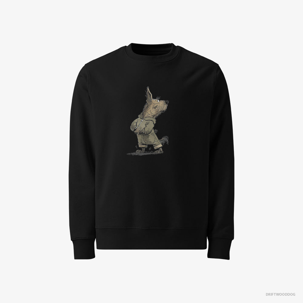 Yorkshire Terrier Sweatshirt – Men Black Sweatshirt Classic – Hitting the Gym (on White Background)