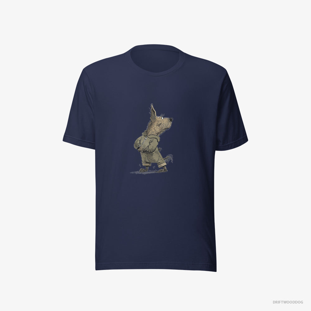 Yorkshire Terrier T-Shirt – Men Navy T-Shirt Eco-Friendly – Hitting the Gym (on White Background)