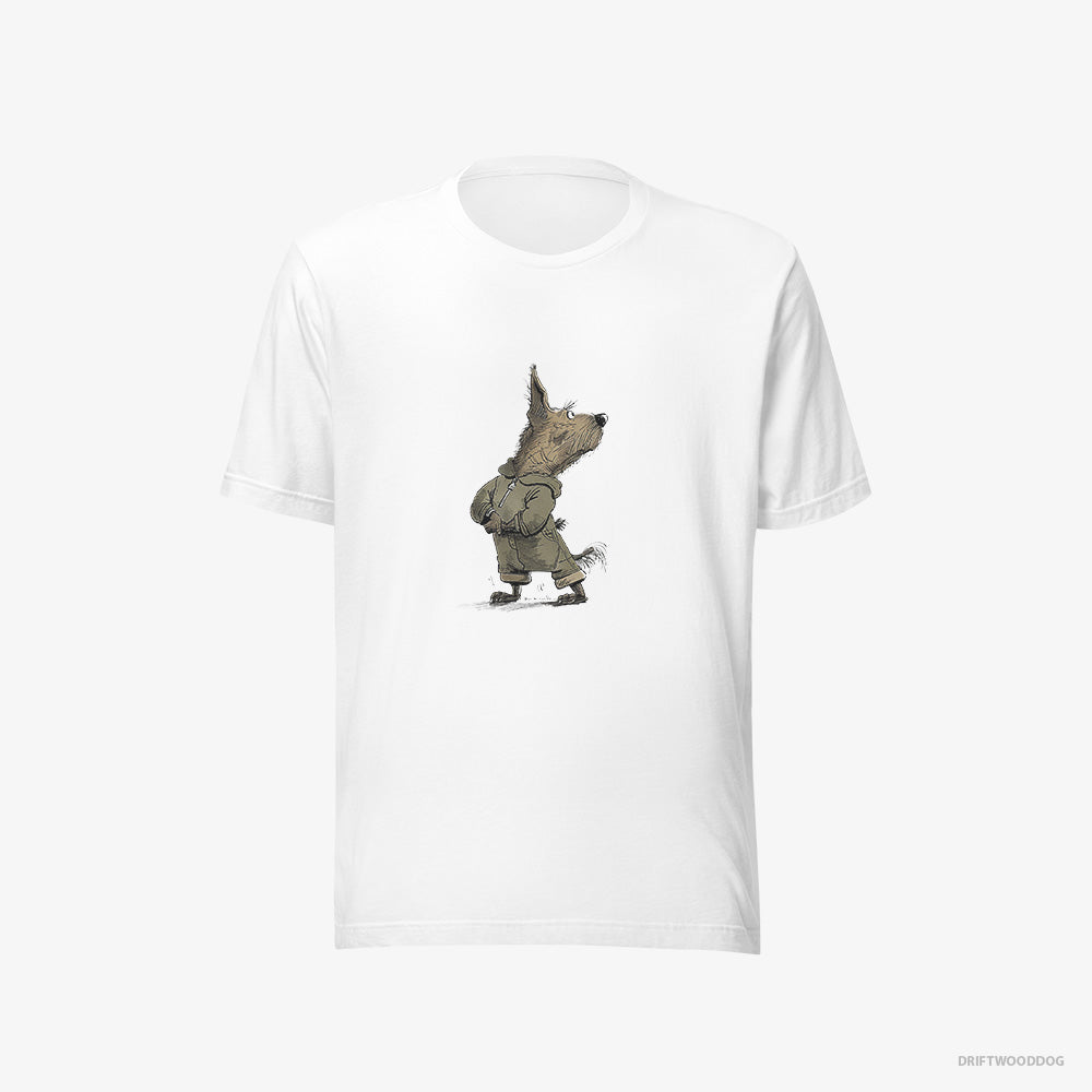 Yorkshire Terrier T-Shirt – Men White T-Shirt Eco-Friendly – Hitting the Gym (on White Background)