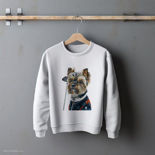 Yorkshire Terrier in Golf Mode Sweatshirt – Unisex Sweatshirt for Dog Lovers