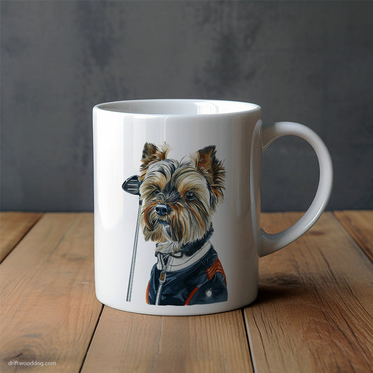 Yorkshire Terrier in Golf Mode Mug – Unique Dog Cups | Dog-Themed Mugs