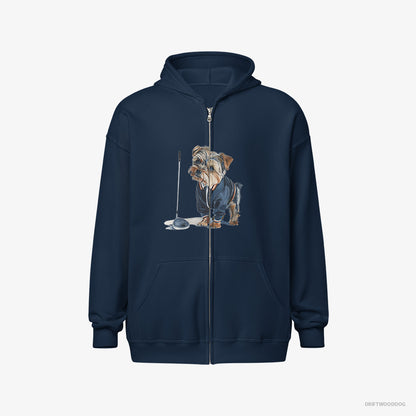 Yorkshire Terrier in the Golf Zone Navy Hoodie