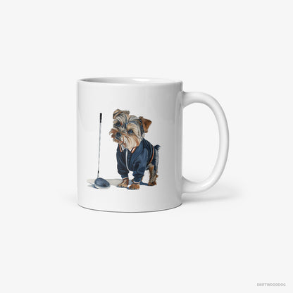 Yorkshire Terrier in the Golf Zone White Mug