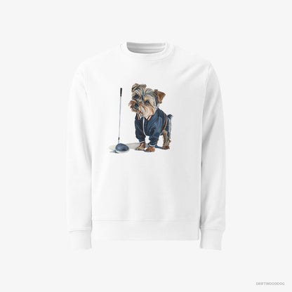 Yorkshire Terrier in the Golf Zone White Sweatshirt