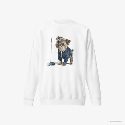 Yorkshire Terrier in the Golf Zone White Sweatshirt