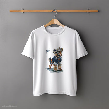 Yorkshire Terrier Ready for a Round of Golf T-Shirt – Unisex Tee for Dog Lovers