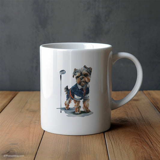 Yorkshire Terrier Ready for a Round of Golf Mug – Unique Dog Cups | Dog-Themed Mugs