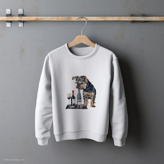 Yorkshire Terrier in Wine Tasting Mode Sweatshirt – Unisex Sweatshirt for Dog Lovers