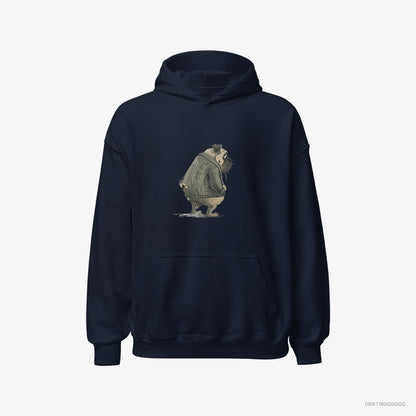 Pug Being Sad Navy Hoodie