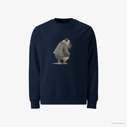 Pug Being Sad Navy Sweatshirt