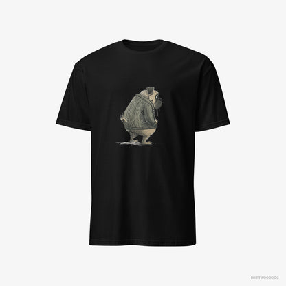 Pug Being Sad Black T-Shirt