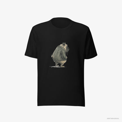 Pug Being Sad Black T-Shirt