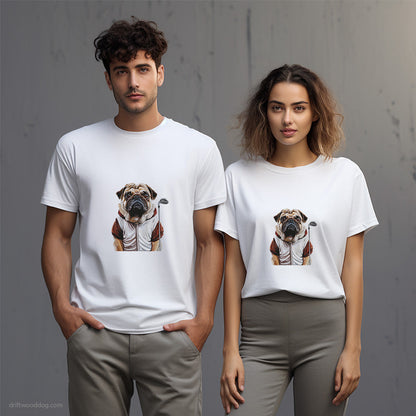 Pug Ready for the Golf Tournament T-Shirt – Unisex T-Shirt for Dog Lovers 