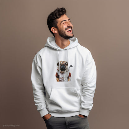 Pug Ready for the Golf Tournament Hoodie – Dog Hoodies for Men