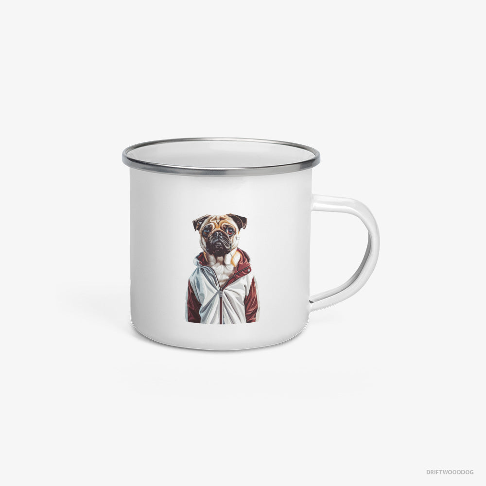 Pug Ready to Hit the Gym Enamel Mug