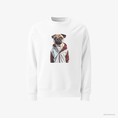 Pug Ready to Hit the Gym White Sweatshirt