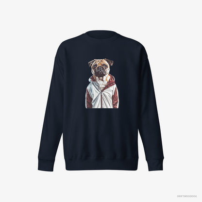 Pug Ready to Hit the Gym Navy Sweatshirt