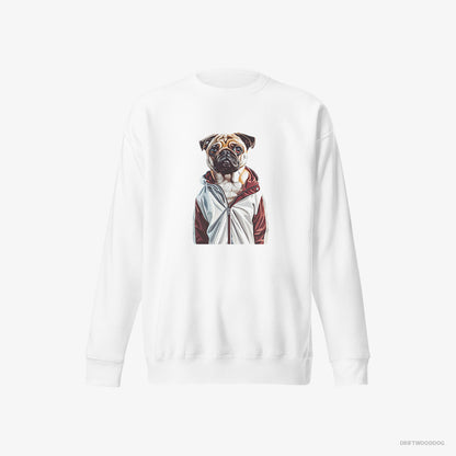 Pug Ready to Hit the Gym White Sweatshirt