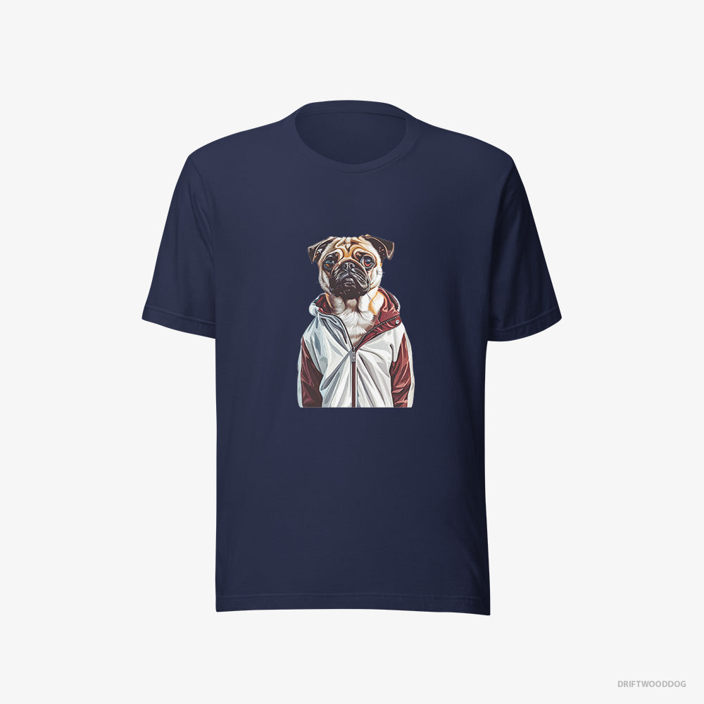 Pug T-Shirt – Men Navy T-Shirt Eco-Friendly – Ready to Hit the Gym (on White Background)