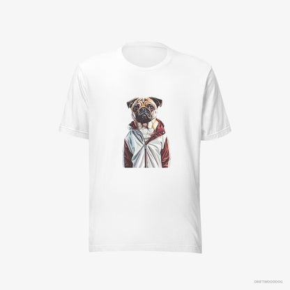 Pug T-Shirt – Men White T-Shirt Eco-Friendly – Ready to Hit the Gym (on White Background)