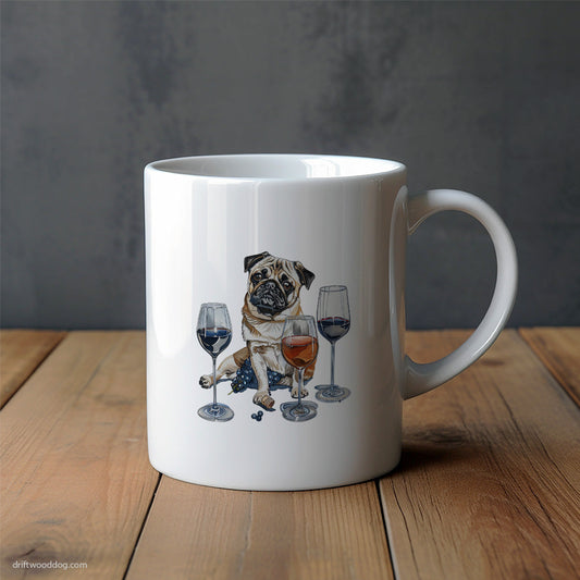 Pug Sampling the Finest Wines Mug – Unique Dog Cups | Dog-Themed Mugs