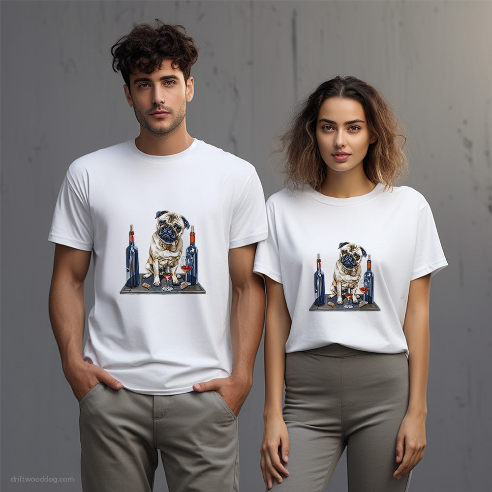 Pug in a Wine Lover’s Paradise T-Shirt – Unisex T-Shirt for Dog Lovers 