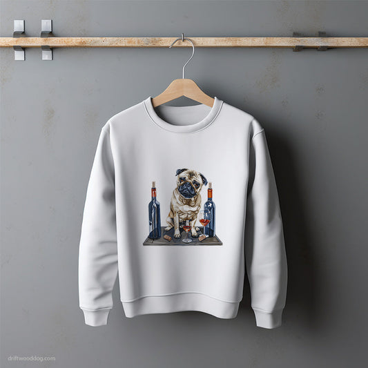 Pug in a Wine Lover’s Paradise Sweatshirt – Unisex Sweatshirt for Dog Lovers